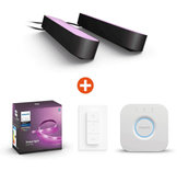 2er Pack Philips Hue White & Color Amb. Play Lightbar inkl. Bridge, Lights. & Dimmer für 179€ inkl. Versand (statt 229€) 