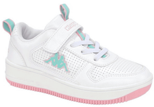 Kappa Mädchen Sneaker in Weiß/Türkis/Rosa für 22,94€ inkl. Versand (statt 26€)