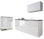 ROLLER: Mid.you Küchenblock (weiß Hochglanz, Stone dark, 320 cm, ohne Elektrogeräte & Spüle, Breite: ca. 200 cm + 120 cm) für 579,98€ (statt 749€) - bei Abholung: 499,99€