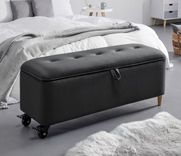 Bessagi Home Sitzbank  "Ella" mit Stauraum in dunkelgrau aus Samt für 79€ inkl. Versand (statt 299€)