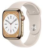 Apple Watch Series 8 (GPS + Cellular, 45 mm, Edelstahl, Fluorelastomer, 140 - 220 mm) für 529€ (statt 606€)