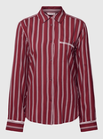 Tommy Hilfiger Pyjama-Oberteil mit Streifenmuster in bordeaux rot für 35,99€ inkl. Versand (statt 70€)