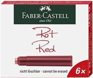 Faber-Castell 185514 Tintenpatronen Standard (rot, 6 Stück) für 1€ mit Prime (statt 2€)